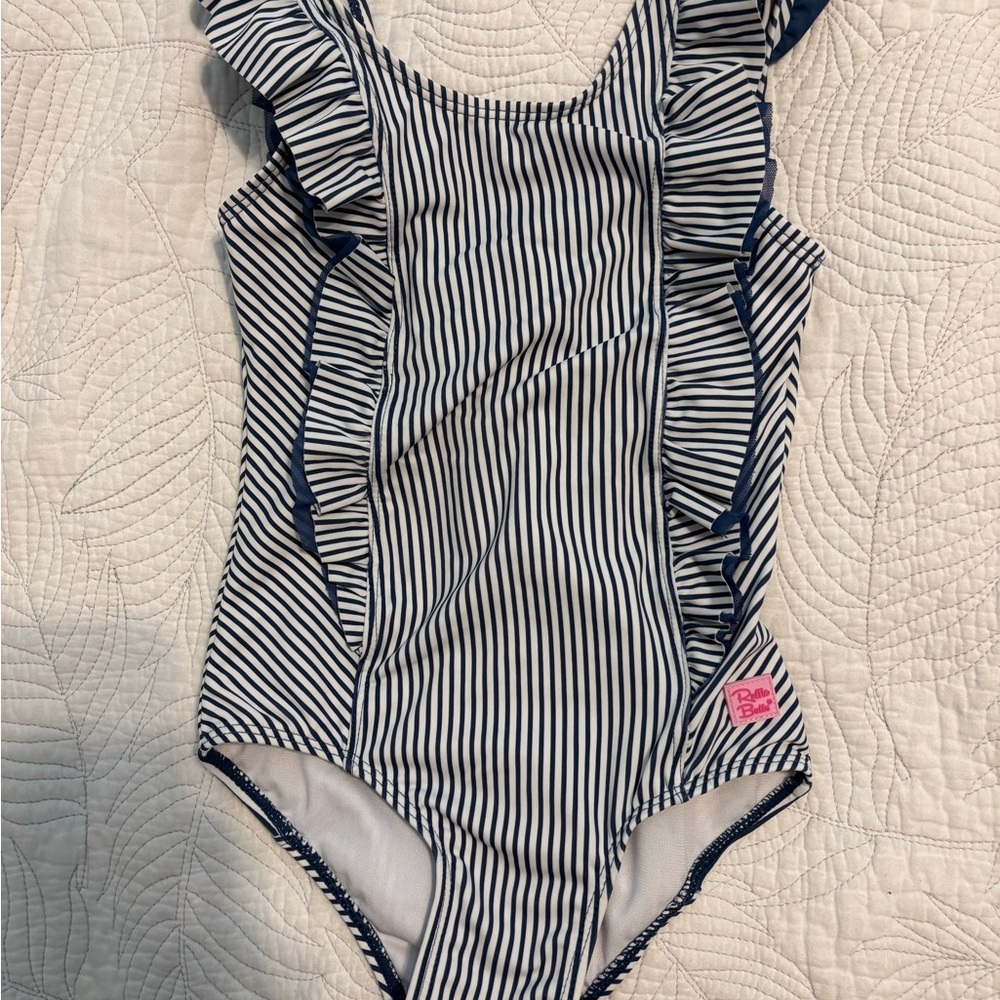 Striped Ruffle Butts One-Piece Swimsuit